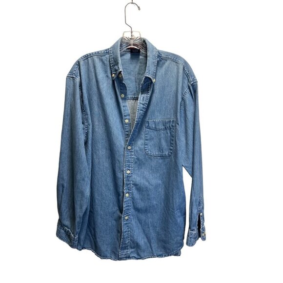 Vintage Fruit of the Loom Chambray Button down shirt Size med - Picture 1 of 7